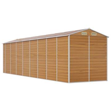 Light Brown Garden Shed - 191x725x198 cm Galvanised Steel