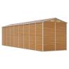 Light Brown Garden Shed - 191x725x198 cm Galvanised Steel