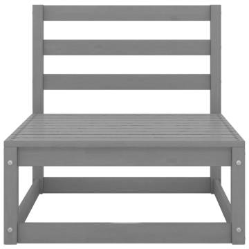 5 Piece Garden Lounge Set - Grey Solid Pine Wood Furniture