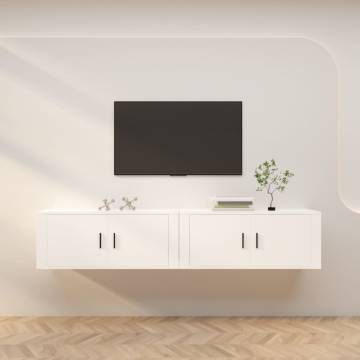 Wall-mounted TV Cabinets 2 pcs White - Stylish & Practical