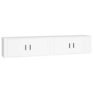 Wall-mounted TV Cabinets 2 pcs White - Stylish & Practical