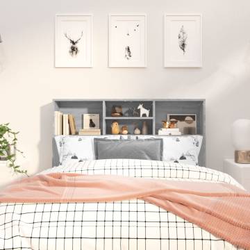 Headboard Cabinet Grey Sonoma - Stylish Bedroom Storage