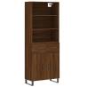 Stylish Highboard Brown Oak - 69.5x34x180 cm Engineered Wood