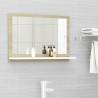 Bathroom Mirror White and Sonoma Oak 60x10.5x37 cm Engineered Wood Colour white and sonoma oak Size 60 x 10.5 x 37 cm Quantity in Package 1 