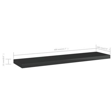 High Gloss Black Bookshelf Boards - 8 pcs | Hipomarket UK