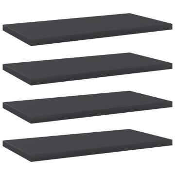 Bookshelf Boards 4 pcs Grey - Engineered Wood Storage Solution