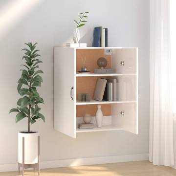 High Gloss White Hanging Cabinet - 69.5x34x90 cm | Hipo Market