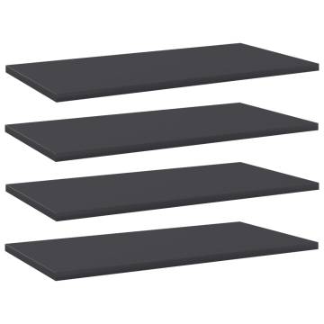 Bookshelf Boards 4 pcs Grey 60x30 cm - Quality Storage Solution