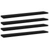 Bookshelf Boards 4 pcs Black 60x10x1.5 cm Engineered Wood Colour black Size 60 x 10 x 1.5 cm Quantity in Package 4 