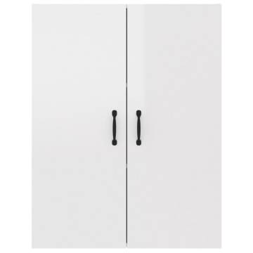 High Gloss White Hanging Cabinet - 69.5x34x90 cm | Hipo Market