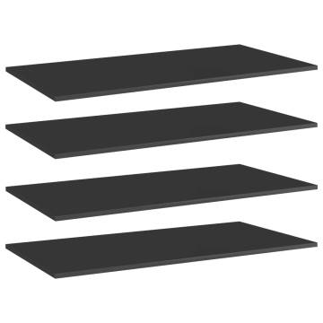 Bookshelf Boards - High Gloss Black | 4 pcs | HipoMarket