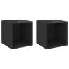 High Gloss Black Wall Cabinets - 2 pcs | HipoMarket UK