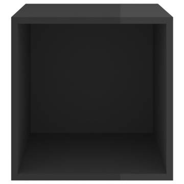 High Gloss Black Wall Cabinets - 2 pcs | HipoMarket UK