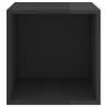 High Gloss Black Wall Cabinets - 2 pcs | HipoMarket UK