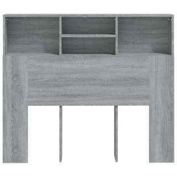 Headboard Cabinet Grey Sonoma - Stylish Bedroom Storage