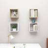 Wall Cube Shelves - 4 pcs White & Sonoma Oak | Hipomarket