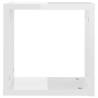 Stylish Wall Cube Shelves - High Gloss White, 2 pcs - HipoMarket