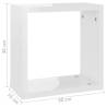 Stylish Wall Cube Shelves - High Gloss White, 2 pcs - HipoMarket