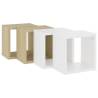 Stylish Wall Cube Shelves 4 pcs in White & Sonoma Oak