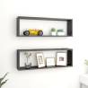 Wall Cube Shelf 2 pcs High Gloss Grey 80x15x26.5 cm Engineered Wood Colour high gloss grey Size 80 x 15 x 26.5 cm Quantity in Package 2 Number of Pieces 1 