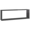 Elegant High Gloss Grey Wall Cube Shelf Set - 2 pcs