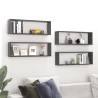 Wall Cube Shelf 4 pcs Grey 80x15x26.5 cm Engineered Wood Colour grey Size 80 x 15 x 26.5 cm Quantity in Package 4 Number of Pieces 1 