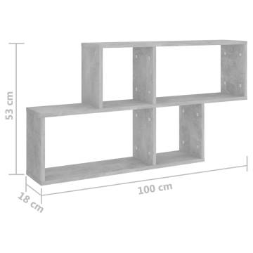 Wall Shelf Concrete Grey 100x18x53 cm – Stylish & Practical