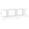 High Gloss White Wall Shelves - 2 pcs | 75x18x20 cm