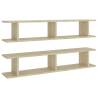 Sonoma Oak Wall Shelf Set - 2 pcs | Modern Home Storage