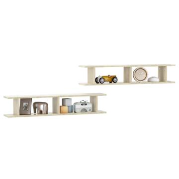 Sonoma Oak Wall Shelf Set - 2 pcs | Modern Home Storage