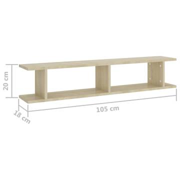 Sonoma Oak Wall Shelf Set - 2 pcs | Modern Home Storage