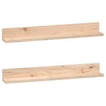 Wall Shelves 80x11x9 cm - Solid Pine Wood - 2 pcs Set