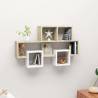 Car-shaped Wall Shelf White & Sonoma Oak 82x15x51 cm Engineered Wood Colour white and sonoma oak Quantity in Package 1 Number of Pieces 