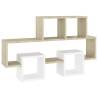 Car-Shaped Wall Shelf in White & Sonoma Oak | Stylish Storage Solution