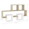 Car-Shaped Wall Shelf in White & Sonoma Oak | Stylish Storage Solution