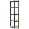 5-Layer Corner Shelf Anthracite Steel & Engineered Wood