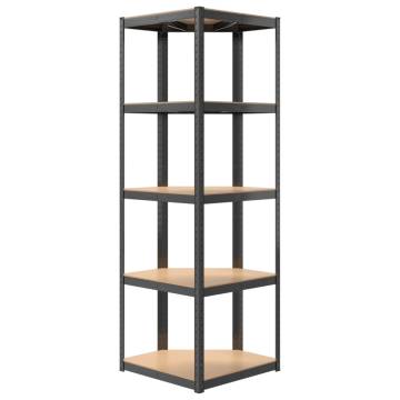 5-Layer Corner Shelf Anthracite Steel & Engineered Wood