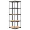 5-Layer Corner Shelf Anthracite Steel & Engineered Wood