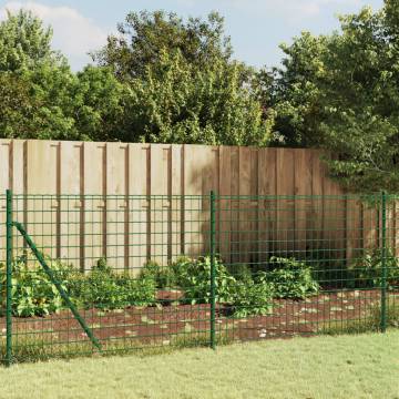 Wire Mesh Fence with Spike Anchors Green 1.1x25 m - Durable & Secure