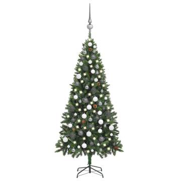 180 cm Pre-lit Artificial Christmas Tree with Decorations