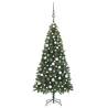 Artificial Pre-lit Christmas Tree with Ball Set Pine Cones 180 cm Colour green and grey Size 180 x 104 cm Quantity in Package 1 Number of Branch Tips 