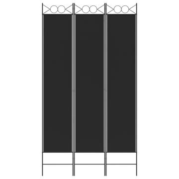 3-Panel Room Divider Black 120x220 cm - Flexible Privacy Solution