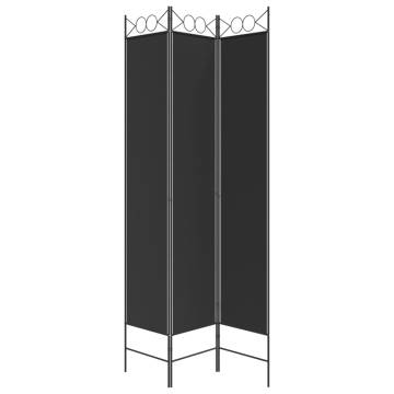 3-Panel Room Divider Black 120x220 cm - Flexible Privacy Solution