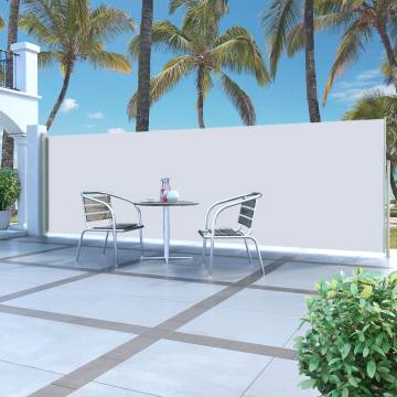 Patio Retractable Side Awning 160x500 cm - Cream | Hipo Market