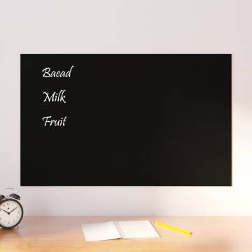 Wall-mounted Magnetic Board Black - 80x50 cm Tempered Glass