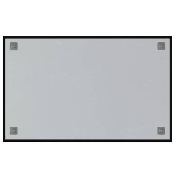 Wall-mounted Magnetic Board Black - 80x50 cm Tempered Glass