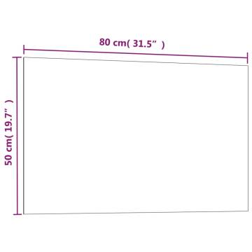 Wall-mounted Magnetic Board Black - 80x50 cm Tempered Glass