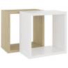 Wall Cube Shelves 2 pcs - White & Sonoma Oak | Hipomarket