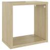 Wall Cube Shelves 2 pcs - White & Sonoma Oak | Hipomarket