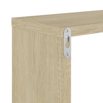 Wall Cube Shelves 2 pcs - White & Sonoma Oak | Hipomarket